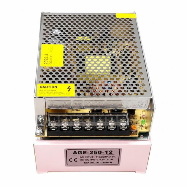 12V 20A Switching Power Supply LED Video Walls LED Modules LED Strip Lights CCTV Camera Systems Digital Calendar Clocks Prayer Time Clocks Advertising Signboards