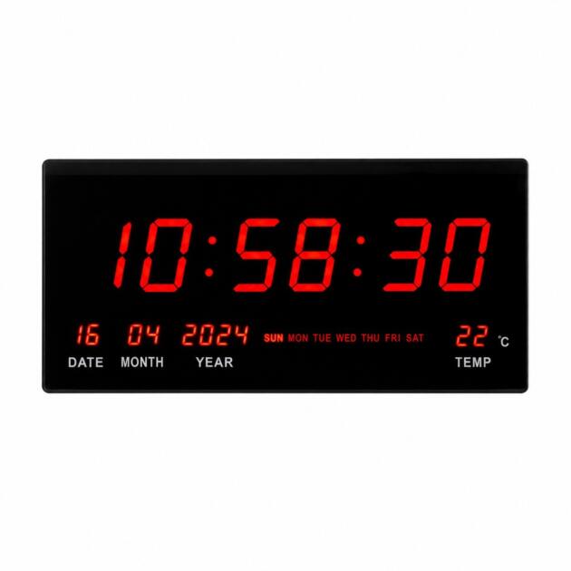 Digital Clock, Calendar Clock, LED Clock, Digital Calendar, 12 Hour Clock, 24 Hour Clock, AM PM Clock, 5V Clock, Battery Less Clock, Wall Clock