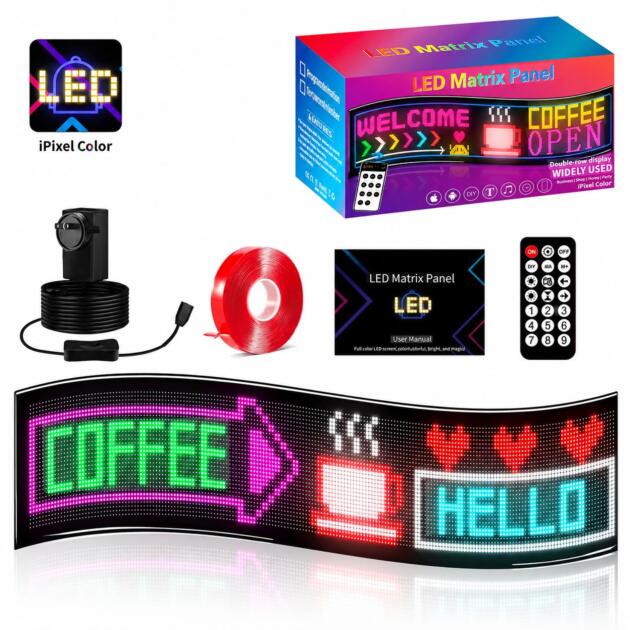 I-Pixel LED Display 36 × 7.5 Inch – Digital Advertising & Information Display Wall Mount / Hanging / Custom Installation Usage: Indoor & Outdoor applications depending on model Shops, Businesses, Offices, Schools, Mosques, Commercial Advertising & Public Information