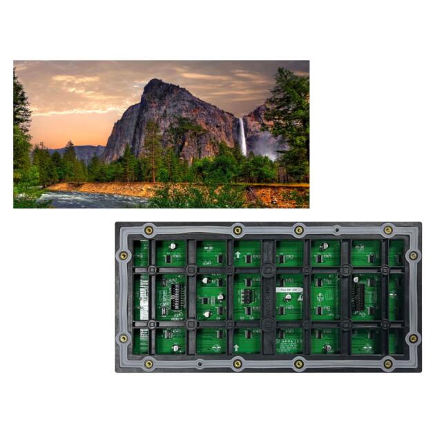 P4 pixel pitch for detailed LED display performance Full-colour RGB SMD LED technology 16×32 pixel resolution per panel High brightness for outdoor viewing Excellent colour reproduction Suitable for video, images, text, and advertisements Modular design for large LED video walls Ideal for outdoor advertising and digital signage
